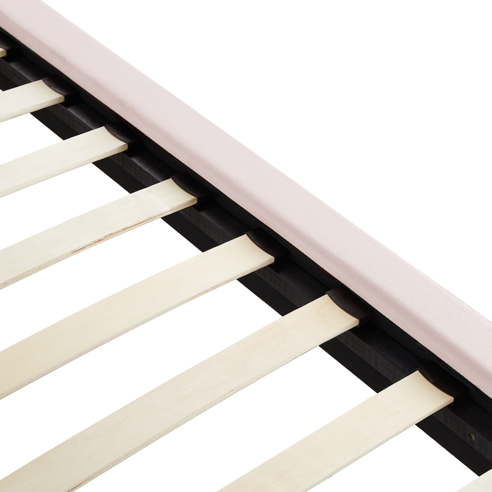 Letto imbottito moderno in velluto di colore rosa 160 x 200 cm moderno elegante