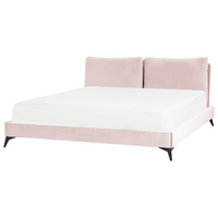 Letto imbottito moderno in velluto di colore rosa 180 x 200 cm moderno elegante
