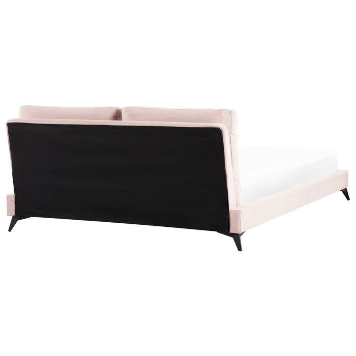 Letto imbottito moderno in velluto di colore rosa 180 x 200 cm moderno elegante