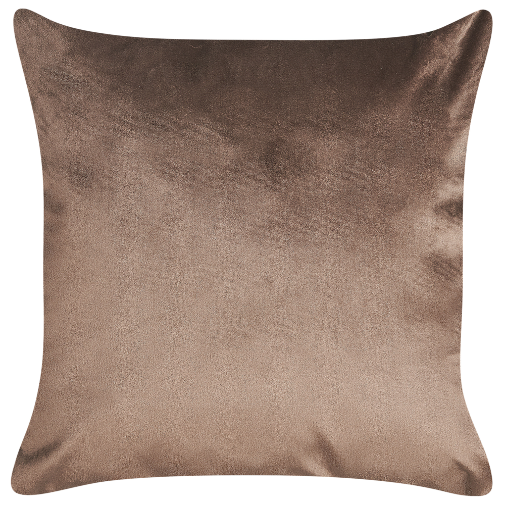 Set di 2 cuscini decorativi in velluto marrone 45 x 45 cm con stampa floreale in lamina d'oro Accessori decorativi glamour