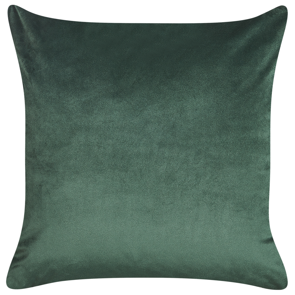 Set di 2 cuscini decorativi velluto verde 45 x 45 cm Accessori decorativi con stampa floreale in foglia d'oro