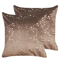 Set di 2 cuscini decorativi velluto marrone 45 x 45 cm Accessori per la decorazione glamour
