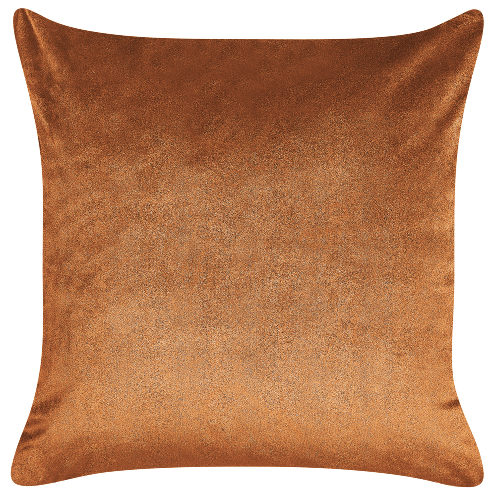 Set di 2 cuscini decorativi velluto arancione 45 x 45 cm Foglia d'oro stampa Accessori arredo glamour