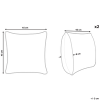 Set di 2 cuscini decorativi velluto arancione 45 x 45 cm Foglia d'oro stampa Accessori arredo glamour