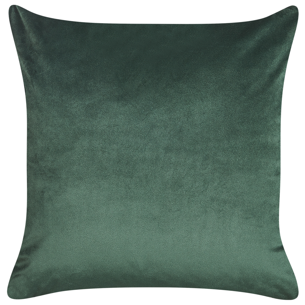 Set di 2 cuscini decorativi velluto verde 45 x 45 cm Foglia d'oro stampa Accessori arredo glamour