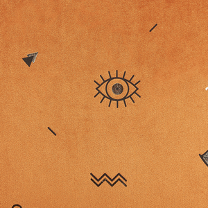 Set di 2 cuscini decorativi velluto Arancione 45 x 45 cm motivo Occhi Accessori decorativi Glamour