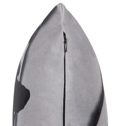 Cuscino decorativo velluto Grigio motivo Corvi 45 x 45 cm Quadrato moderno E Minimalista Decorazione Autunnale Accessori