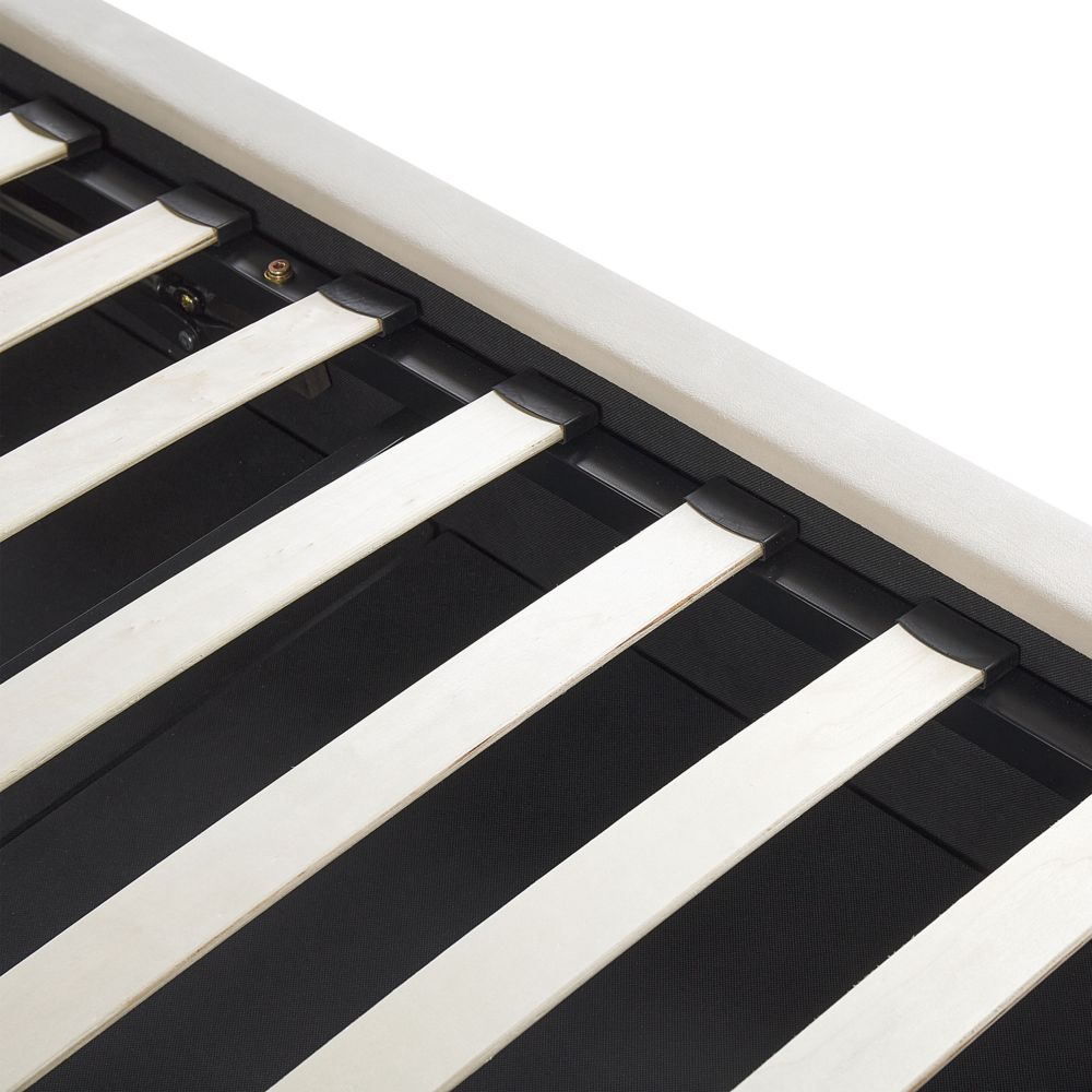 Letto matrimoniale con contenitore velluto beige 160 x 200 cm