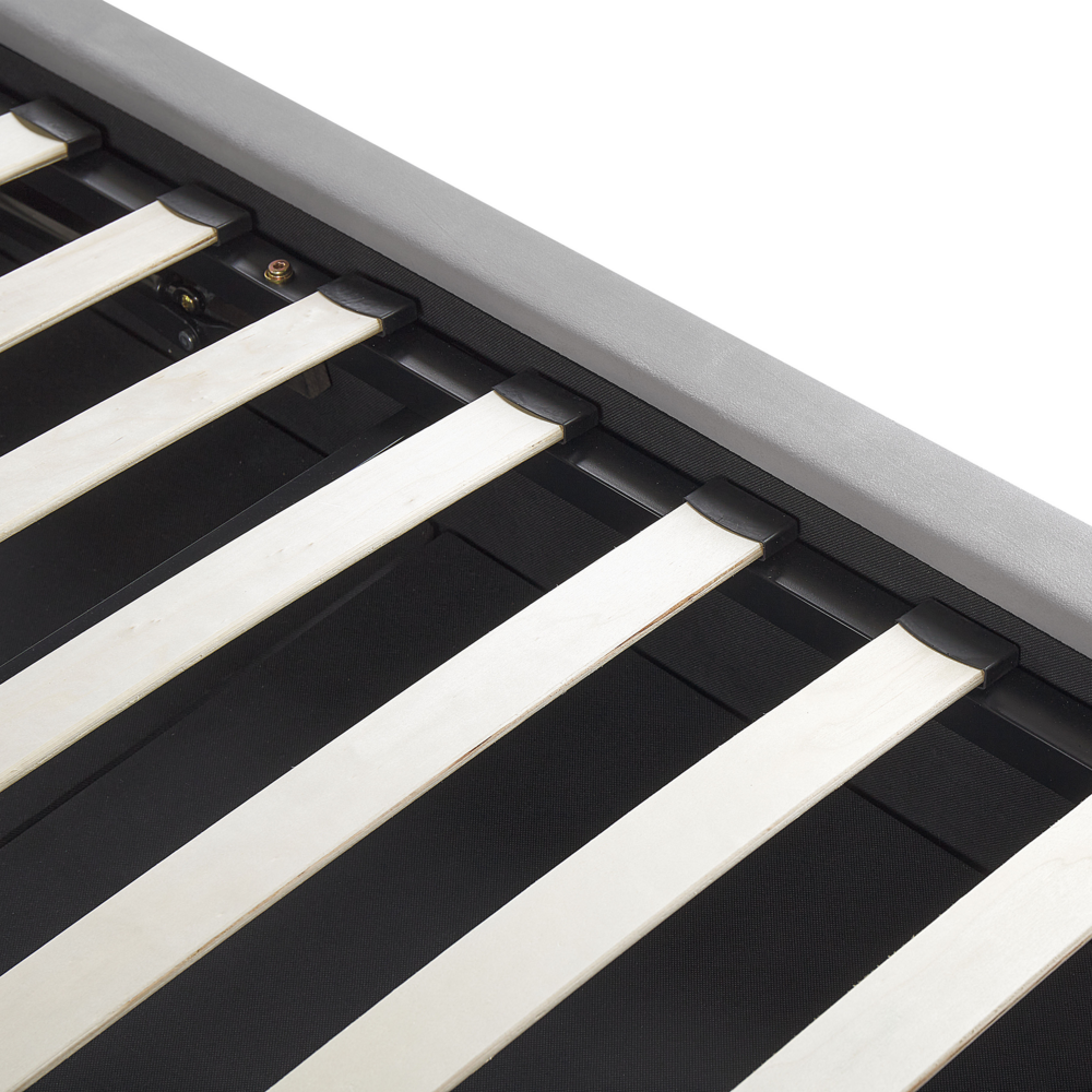 Letto matrimoniale con contenitore velluto grigio chiaro 140 x 200 cm