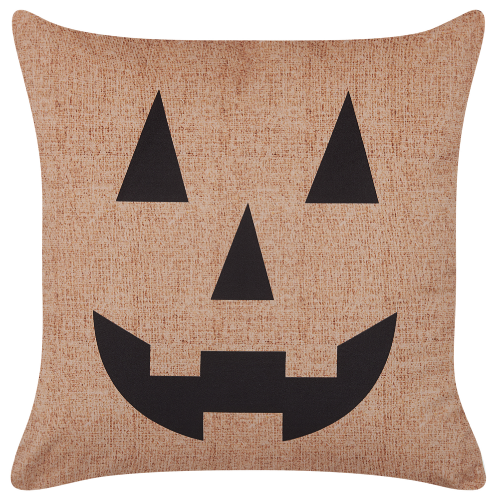 Cuscino Decorativo Velluto Beige 45 x 45 cm Quadrato Moderno Accessori Decorativi Per Halloween