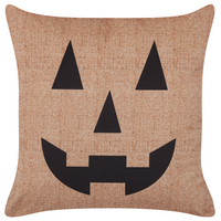 Cuscino Decorativo Velluto Beige 45 x 45 cm Quadrato Moderno Accessori Decorativi Per Halloween