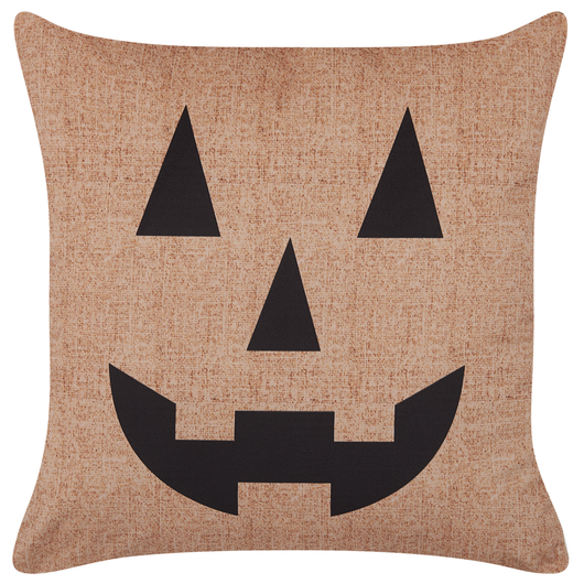 Cuscino Decorativo Velluto Beige 45 x 45 cm Quadrato Moderno Accessori Decorativi Per Halloween