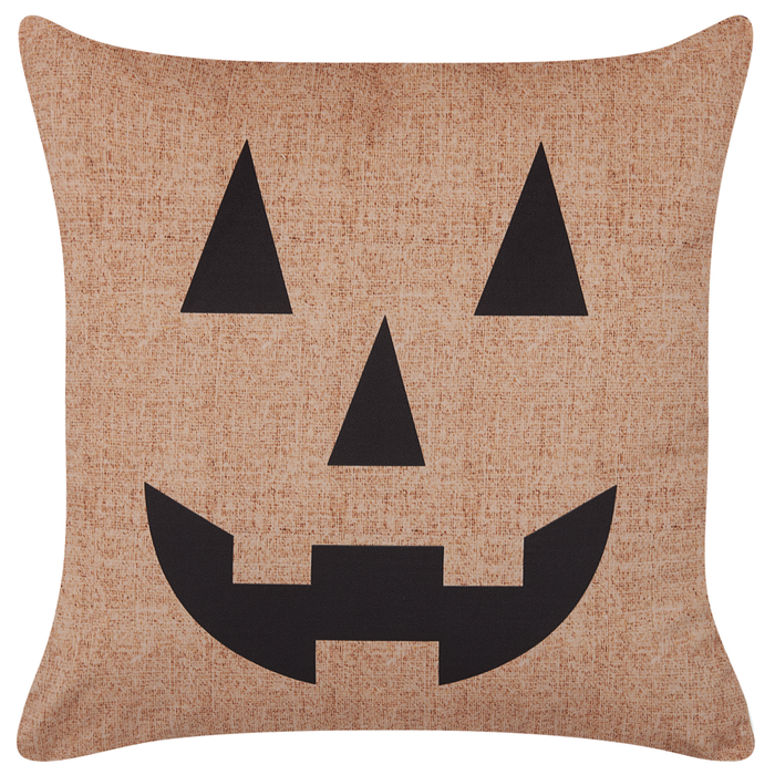 Cuscino Decorativo Velluto Beige 45 x 45 cm Quadrato Moderno Accessori Decorativi Per Halloween