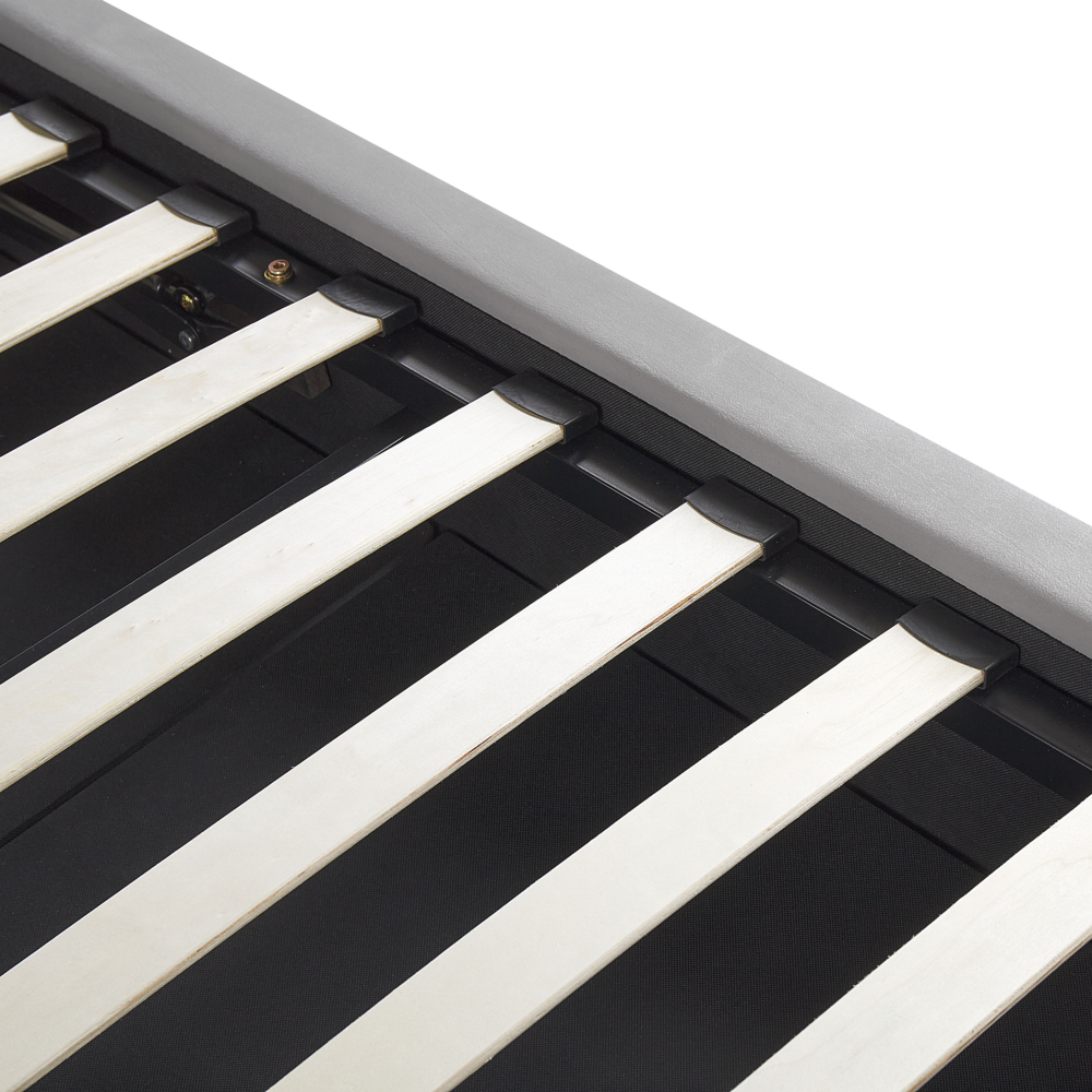 Letto matrimoniale con contenitore velluto grigio chiaro 180 x 200 cm