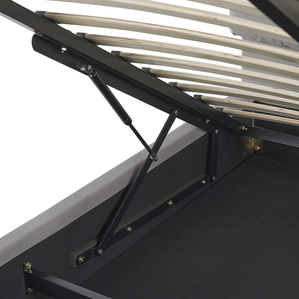 Letto matrimoniale con contenitore velluto grigio chiaro 180 x 200 cm