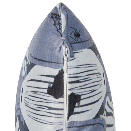 Cuscino decorativo velluto Grigio Fantasia Fantasma 45 x 45 cm Quadrato moderno Halloween Decorazione Autunnale Accessori