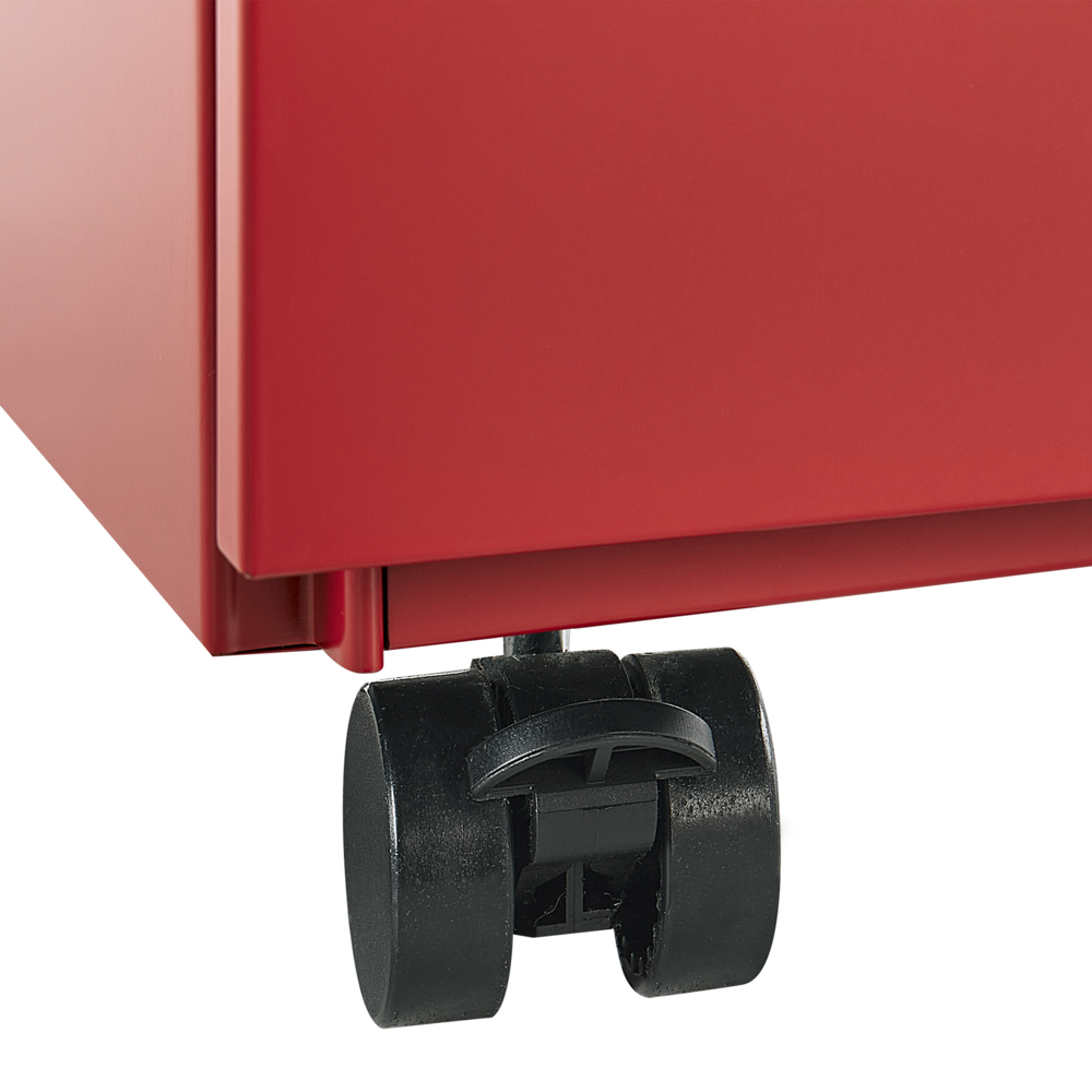 Armadietto mobile contenitore In Metallo Rosso Con 3 Cassetti Con Serratura A Chiave Ruote Industriali Moderni Home Office Garage