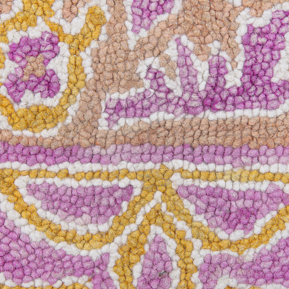 Tappeto di lana rosa giallo senape 80 x 150 cm stile  orientale vintage soggiorno camera da letto