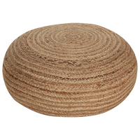 Pouf colore beige naturale intreccio in juta ⌀ 50 cm dalla forma rotonda stile boho cuscino da pavimento