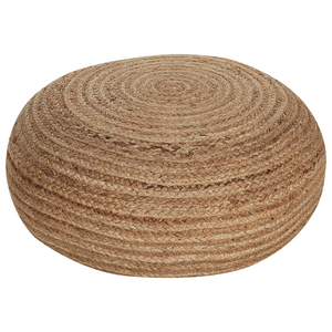 Pouf colore beige naturale intreccio in juta ⌀ 50 cm dalla forma rotonda stile boho cuscino da pavimento