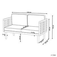 Divano da giardino in legno di acacia 76 cm beige chiaro cuscino da seduta con imbottitura a doghe design patio esterno stile moderno