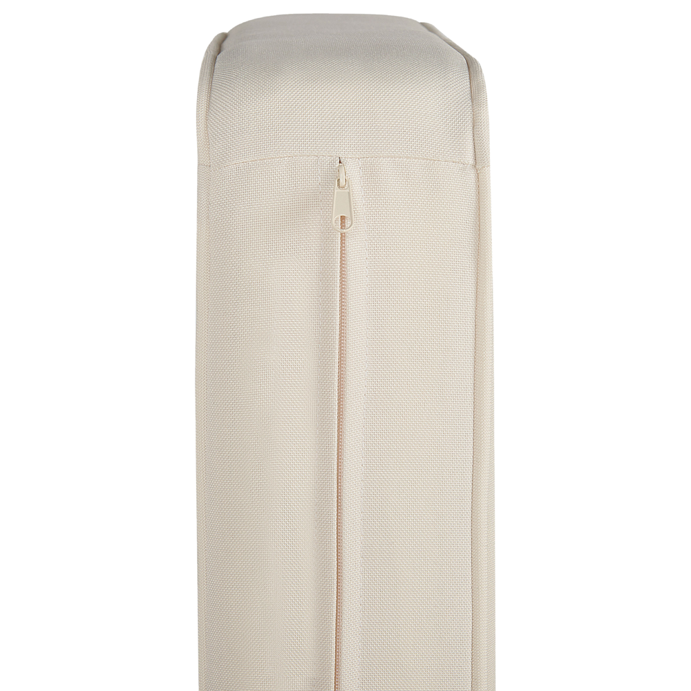 Ottomana legno chiaro e cuscino poliestere beige chiaro ottomano per esterni e interni resistenti agli agenti atmosferici