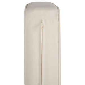 Ottomana legno chiaro e cuscino poliestere beige chiaro ottomano per esterni e interni resistenti agli agenti atmosferici