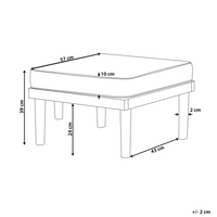 Ottomana legno chiaro e cuscino poliestere beige chiaro ottomano per esterni e interni resistenti agli agenti atmosferici