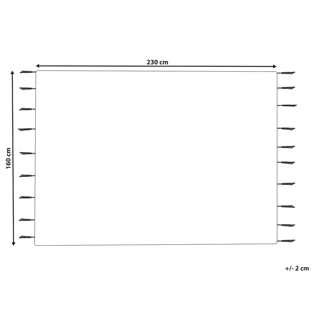 Tappeto cotone bianco sporco e nero 160 x 230 cm motivo geometrico nappe moderno orientale nappe