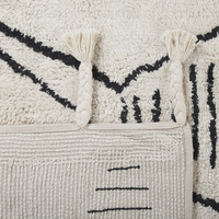 Tappeto cotone nero e bianco sporco 140 x 200 cm moderno orientale motivo geometrico