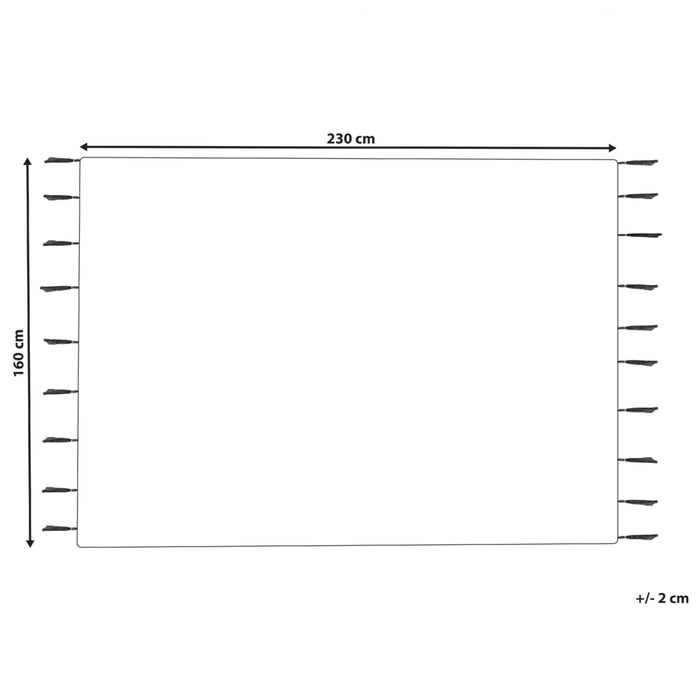Tappeto cotone nero e bianco sporco 160 x 230 cm moderno orientale motivo geometrico