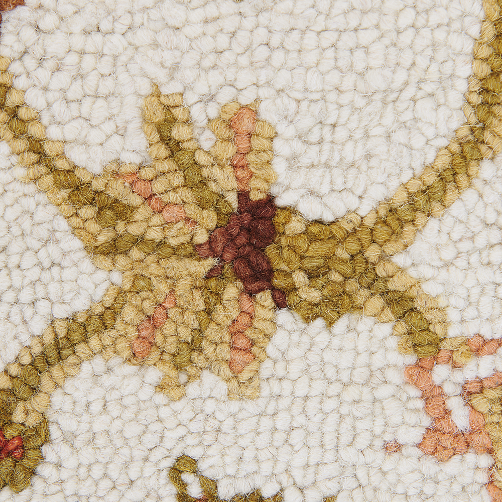 Tappeto in lana beige e marrone 160 x 230 cm a pelo fitto con motivo orientale