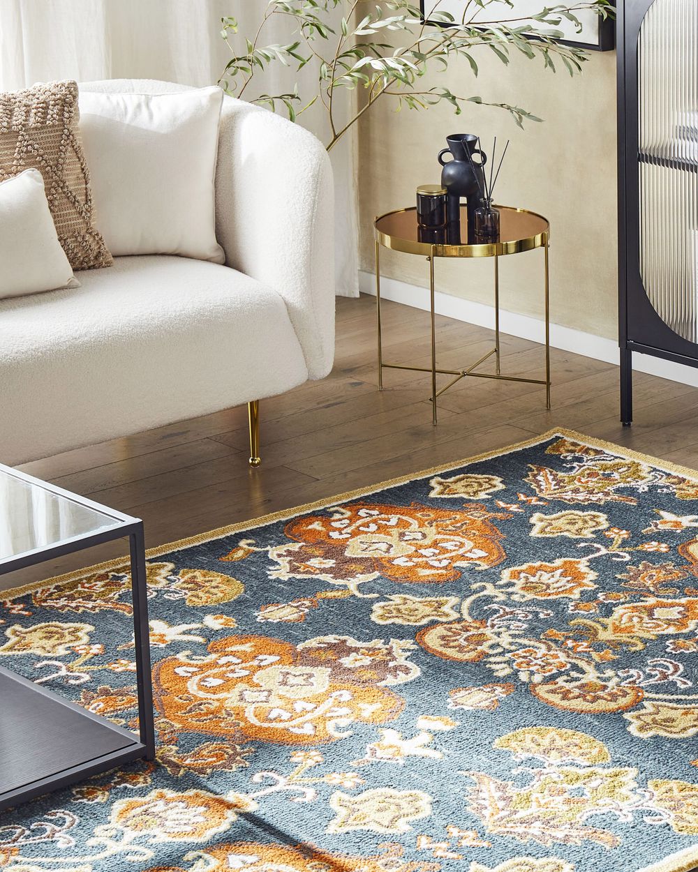 Tappeto multicolore lana 140 x 200 cm spessa pelo lungo motivo orientale