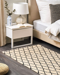 Tappeto tappetino Beige Con Nero 80 x150 cm  Motivo Geometrico Moderno