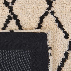 Tappeto tappetino Beige Con Nero 80 x150 cm  Motivo Geometrico Moderno