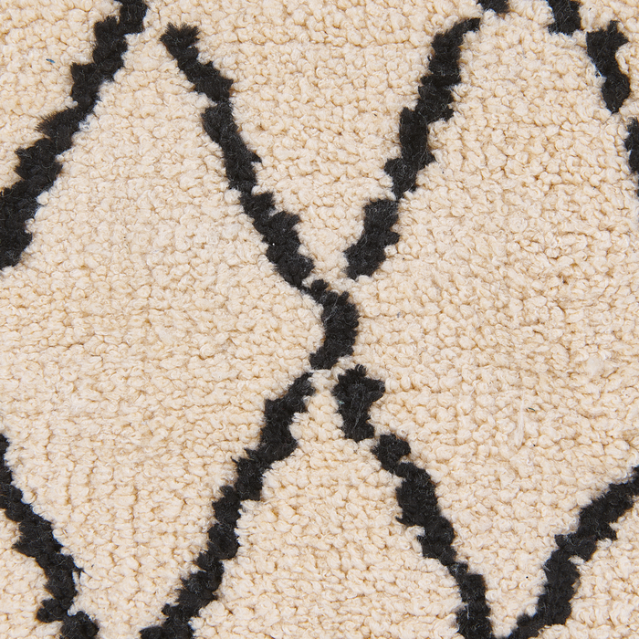 Tappeto tappetino Beige Con Nero 80 x150 cm  Motivo Geometrico Moderno