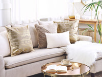 Set di 2 cuscini in cotone oro 50 x 50 cm motivo geometrico metallizzato glamour