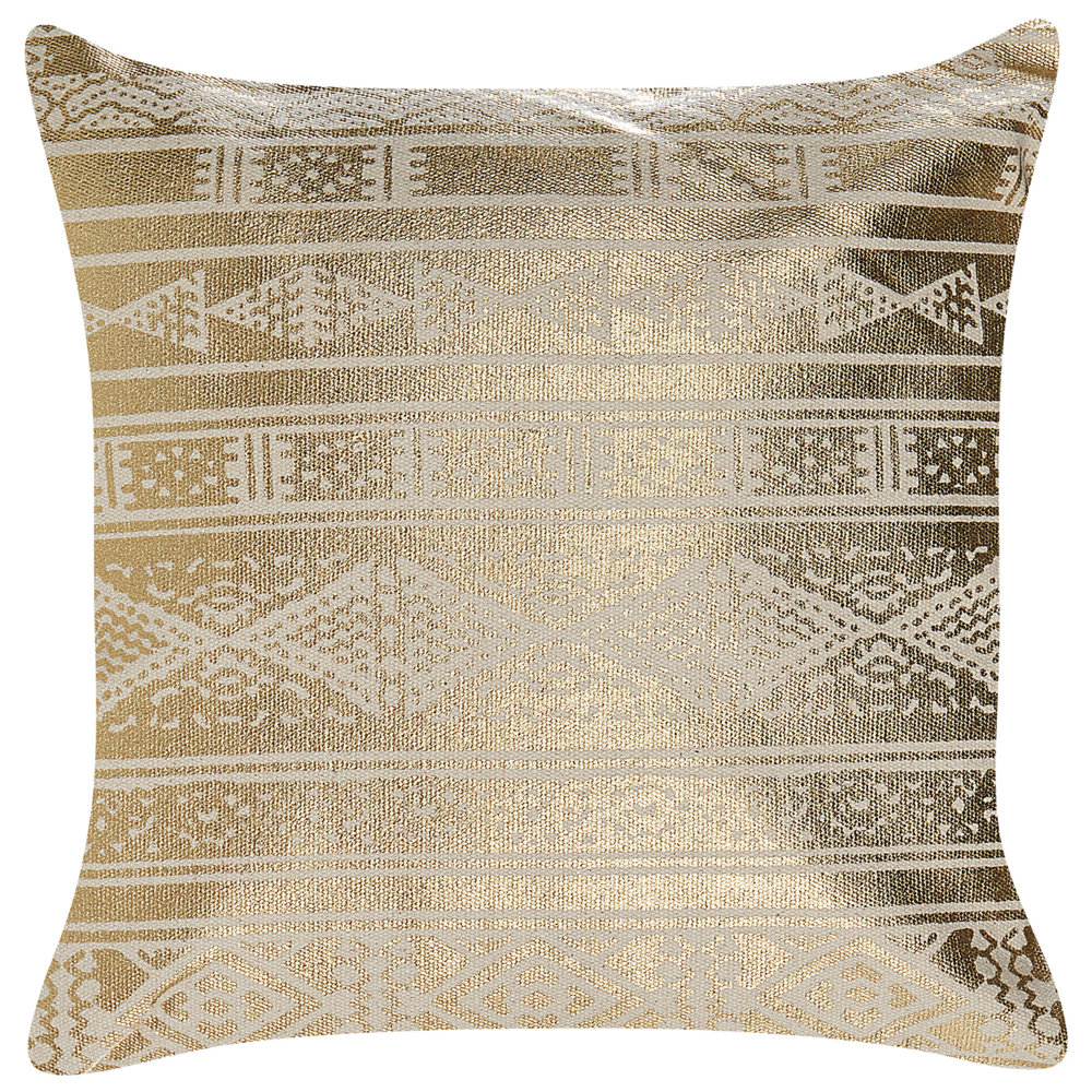 Set di 2 cuscini in cotone oro 50 x 50 cm motivo geometrico metallizzato glamour