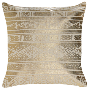 Set di 2 cuscini in cotone oro 50 x 50 cm motivo geometrico metallizzato glamour