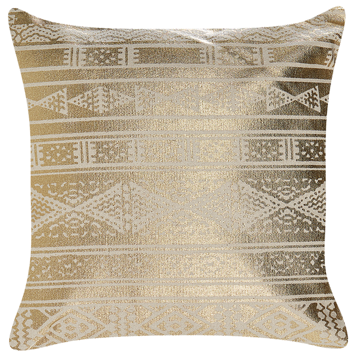 Set di 2 cuscini in cotone oro 50 x 50 cm motivo geometrico metallizzato glamour