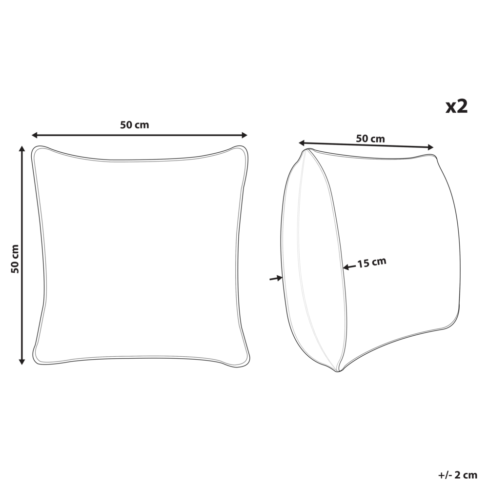 Set di 2 cuscini in cotone argento 50 x 50 cm motivo geometrico metallizzato glamour