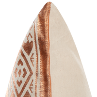 Cuscino in cotone ramato 50 x 50 cm motivo geometrico metallizzato glamour