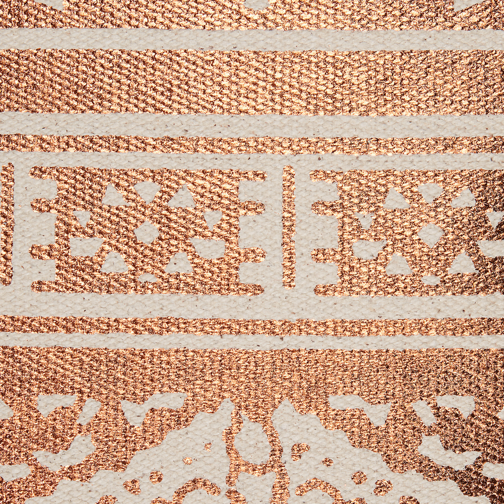 Cuscino in cotone ramato 50 x 50 cm motivo geometrico metallizzato glamour