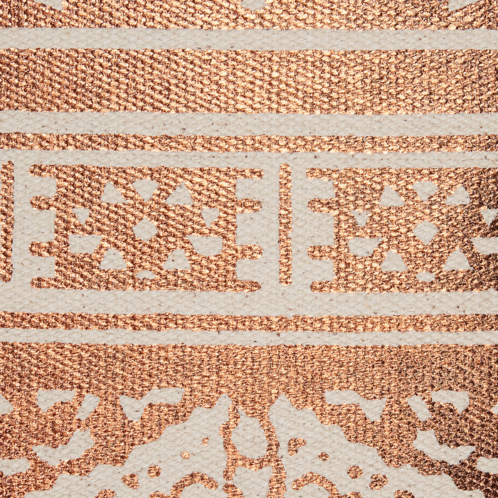 Cuscino in cotone ramato 50 x 50 cm motivo geometrico metallizzato glamour