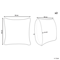 Set di 2 cuscini in cotone ramato 50 x 50 cm motivo geometrico metallizzato glamour