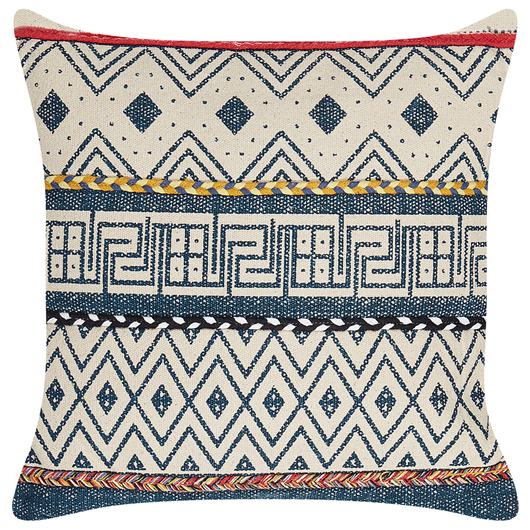 Set di 2 cuscini decorativi in cotone multicolore 50 x 50 cm motivo geometrico stampa accessori decorativi boho