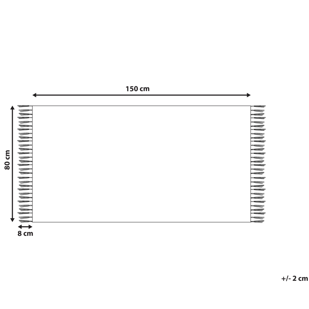 Tappeto in cotone bianco sporco nero 80 x 150 cm motivo geometrico nappe tribale orientale moderno