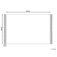 Tappeto in cotone bianco beige 160 x 230 cm motivo geometrico nappe tribali orientali