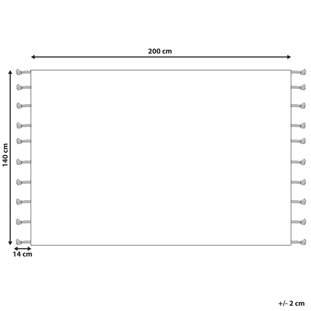 Tappeto nero e bianco sporco cotone 140 x 200 cm motivo geometrico nappe moderno orientale