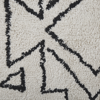 Tappeto nero e bianco sporco cotone 160 x 230 cm motivo geometrico nappe moderno orientale